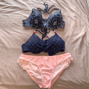 ARDENE PINK AND BLUE BIKINI SET SIZE LARGE